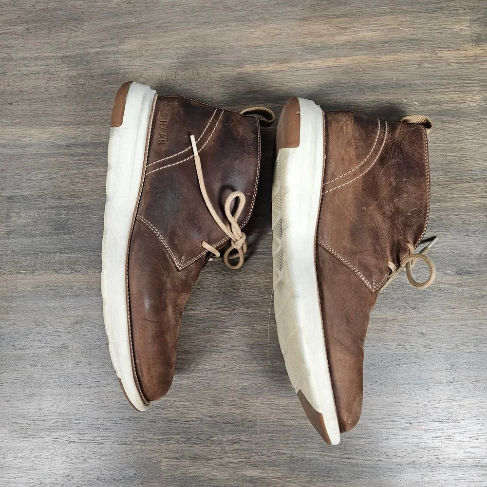 Cole Haan Men's 10M Chukka Boots Grand Atlantic 360 Water Resistant Nubuck Brown